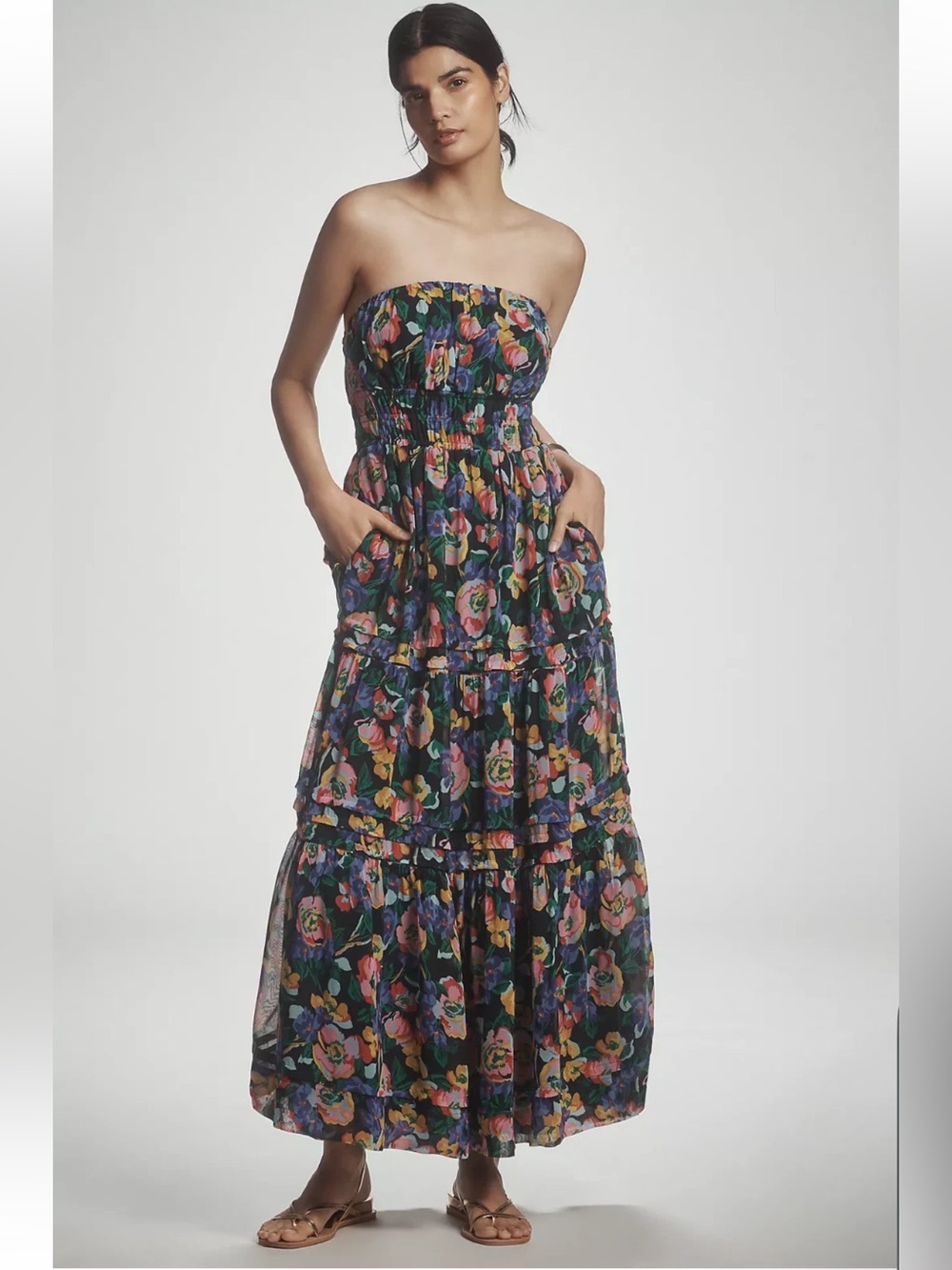 NWT Anthropologie Somerset Strapless Maxi Dress Size XLP